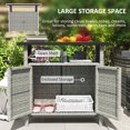 thumbnail image 4 of Outsunny Armoire de Rangement en Osier, Buffet d'Extérieur, Gris, 4 of 10