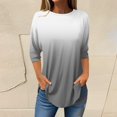 thumbnail image 1 of Pxiakgy Vente Chaude!! T-Shirts à Manches Longues Col Rond pour Femmes Printemps Automne Tie Dye Hauts Amples Tunique Décontractée Blouse Col Printemps Tunique Imprimée Décontractée T-Shirts Trois Quarts Hauts pour Femmes Gris L, 1 of 5