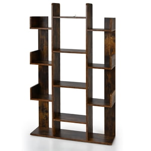 Gymax Librairie en forme d'arbre w/13 Plateau de stockage Rustique Style industriel