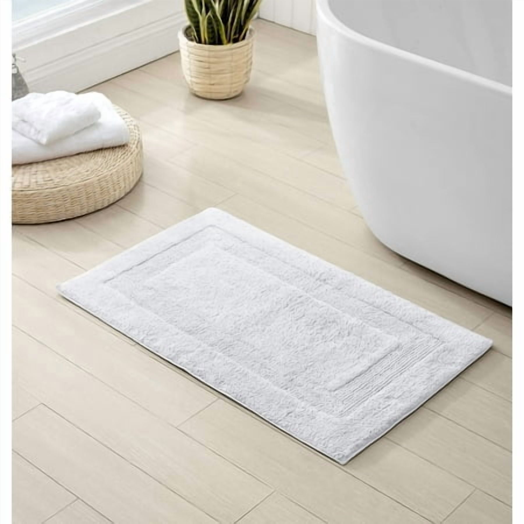 Tommy Bahama - Bathroom Rug, Cotton Bath Mat, Highly Absorbent, Coastal Inspired Design (Long Branch White, 21"" X 34"")