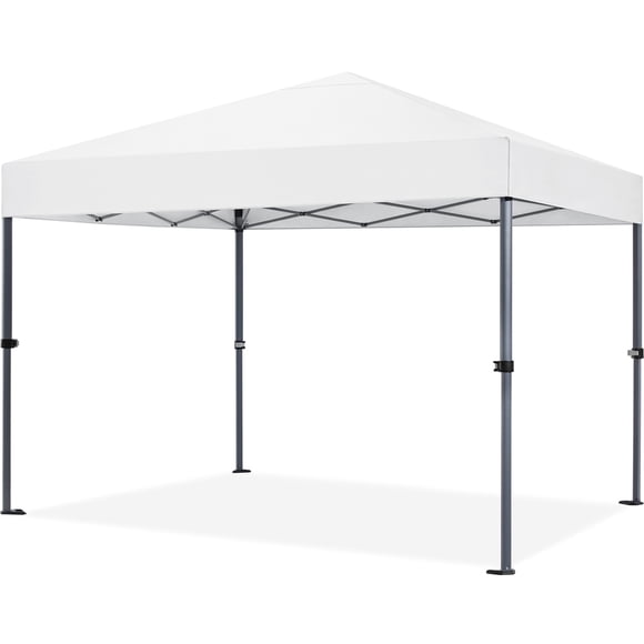 Yaheetech 10x10ft Pop Up Canopy Tent with Adjustable Height for Parties, White