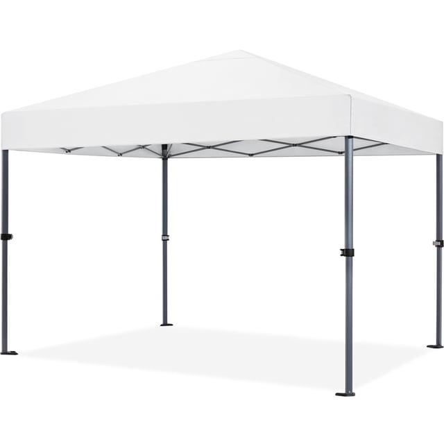 Yaheetech 10x10ft Pop Up Canopy Tent with Adjustable Height for Parties, White