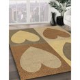 thumbnail image 3 of Ahgly Tapis de Zone Carré Lavable en Machine Jaune Orange, 6 Pieds Carré, 3 of 7