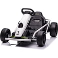 thumbnail image 1 of VOLTZ TOYS 24V Electric Drift Go Kart for Kids, Outdoor Racer Ride On Car with Dual Motors, Safety Belt, 8 MPH Max Speed, White, 1 of 6