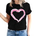 thumbnail image 2 of Pisexur T-shirt de la Saint-Valentin Haut T-shirt de la Saint-Valentin pour Femme Amour Imprimé T-shirt à Manches Courtes Haut à Manches Courtes Col Rond Haut/chemise, 2 of 5