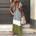 thumbnail image 2 of Fridja Womens Plus Size Daily Tie-dyed Color Block Loose V Neck Short Sleeve Dress, 2 of 7
