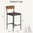 thumbnail image 3 of Kojooin Bar Stools Set of 2, Kitchen Bar Stools with Footrest, 25.5 Inches Upholstered Bar Chairs with Back, Counter Height Barstools for Counter Bar, Island, Easy Assembly, Rustic Brown, 3 of 7