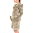 thumbnail image 4 of LSLJS Robe de Nuit Femme Douce Couleur Unie Manches Longues Col en V Hiver Ceintures Poches Polaire Faux Velours, Womens Robe, 4 of 7
