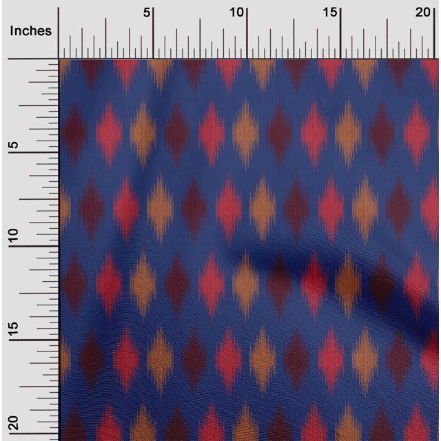 oneOone Polyester Lycra Fabric Argyle Ikat Print Fabric By Yard 56 Inch Wide