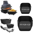 thumbnail image 1 of 2Pcs Air Fryer Liners for Ninja Crispi FN101GY,Reusable,Non Stick Silicone Portable Glass Air Fryer Cooking System Accessories,Large for 4 QT & Small for 6 Cups Container, 1 of 7