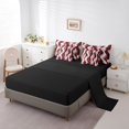 thumbnail image 3 of Erosebridal Salmon Geometry Bedding Sets Queen Size, Abstract Ombre Comforter Sets with Sheets, Stripes Artwork Reversible Bed Sheets Set, Ultra Soft Room Decor, 7pcs, 3 of 6