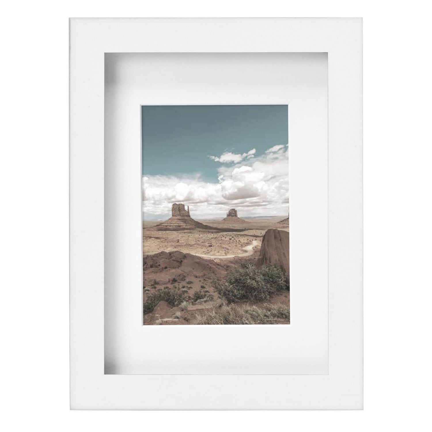 Cadre photo blanc galerie DesignOvation 12,7 cm x 17,8 cm avec passe-partout de 8,9 cm x 12,7 cm