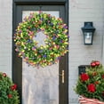 thumbnail image 1 of Spring Wreaths for Front Door, Summer Wreaths for Front Door, Plastic Colorful Wreath Spring and Summer Colorful Leaf Wreath Spring and Summer Decoration Gate Pendant, Spring Wreath for Front Door, 1 of 9