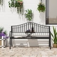 thumbnail image 2 of Outsunny Outdoor Bench with Retractable Middle Table for Patio Loveseat - Set of 1 Black, 2 of 9