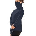 thumbnail image 2 of Ovbmpzd Tops for Women Trendy Navy Sun Protection Long Sleeve Solid Breathable Tees Womens T Shirts S, 2 of 8