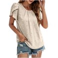 thumbnail image 4 of Birdeem Chandail Tricoté pour Femmes, Mode, Manches Courtes, Col Rond, Couleur Unie, Coupe Ample, 4 of 10