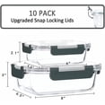 thumbnail image 2 of TechGen Premium Borosilicate Glass Food Storage Containers with Snap Locking Lids, 10 pack, 2 of 8