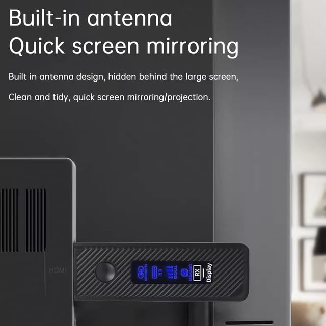 HDMI Wireless Screen Projector HD 1080P 50M Video Transmitter Receiver Black