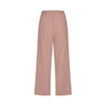 thumbnail image 4 of Bocqde Womens Capri Pants Cotton Linen Elastic Waisted Drawstring Casual Cropped Trousers with Pockets, 4 of 4
