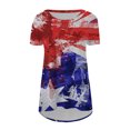 thumbnail image 4 of EQWLJWE Hauts d'Été pour Femmes Hauts pour Femmes Liquidation T-shirt Décontracté pour Femmes Jour de l'Indépendance Imprimé Col Rond Manches Courtes Pull Blouse Hauts, 4 of 5