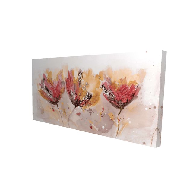 Quatre Petites Fleurs - Toile 24"x48 Pouces - Impression à la Demande