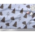thumbnail image 2 of Soimoi Blue Rayon Crepe Fabric Stencil Tree Fabric Prints By Yard 46 Inch Wide, 2 of 3