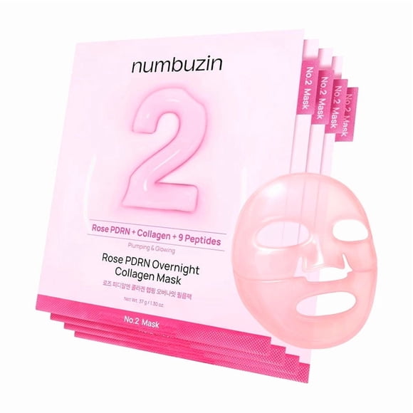 numbuzin No.2 Rose PDRN Masque Collagène de Nuit 37 ml - 1 Boîte/ 4 Pcs