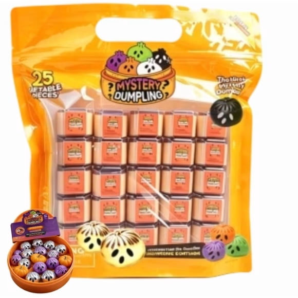 2026 Extra Mini 25 Pack of Dumplings - 25‐count Extra Mini Dumplings Squishy Dumpling Squishy Mystère Dumpling Squishy pour Sacs-Surprises d'Halloween Fournitures de Fête de Collection pour Enfants en Classe