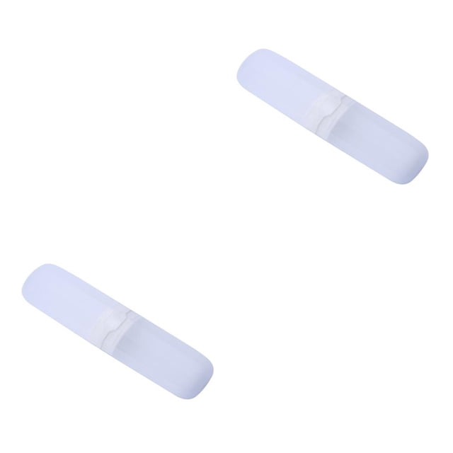 Maytalsory Tooth Brush Toothpaste Storage Box with Lid Portable Smooth Cases Chopsticks Forks Organizer Travel Office Party Transparent White 2Set