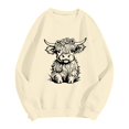 thumbnail image 3 of WEAIXIMIUNG Chandail pour Femmes Chic Chandail d'Automne et d'Hiver pour Femmes 2025 Col Rond Mode Chemise à Imprimé Vache Manches Longues Mode Décontractée Mode Haut de Sortie, 3 of 4