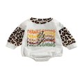 thumbnail image 1 of Bébé Garçons Filles L'action de Grâce Romper Manches Longues Col Rond Lettres Léopard Print Body, 1 of 9