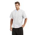 thumbnail image 2 of TopTie Unisex Short Sleeve Cooking Chef Coat Jacket with Adjustable Hat-White-XXL, 2 of 5