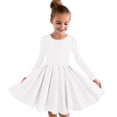 thumbnail image 1 of MeetoTime Robe de Performance pour Filles à Manches Longues, Couleur Unie, Col Rond, Extensible, Robe de Récital Scolaire, 4-14 Ans, Vêtements pour Enfants, 1 of 5
