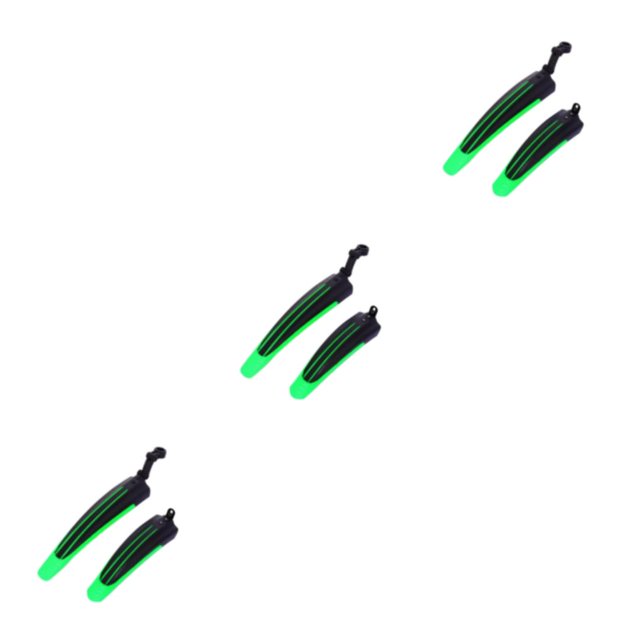 Decodeary 2x Bike Wing Mud Guard Adjustable And Reliable Protection For Bike Suitable Tender green 3Set