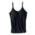thumbnail image 1 of Women's Shelf Bra Camisoles - Adjustable Spaghetti Strap, Solid Color, Cotton Fabric, for All Seasons, 1 of 6