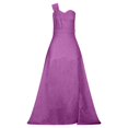 thumbnail image 4 of WTXUE Robes d'Été pour Femmes, Robe de Bal à Paillettes pour Femmes, Robe de Soirée Dorée pour Demoiselle d'Honneur à Col en V Longue, Robe Grande Taille, Robe Violette (Violet 4TG), 4 of 6