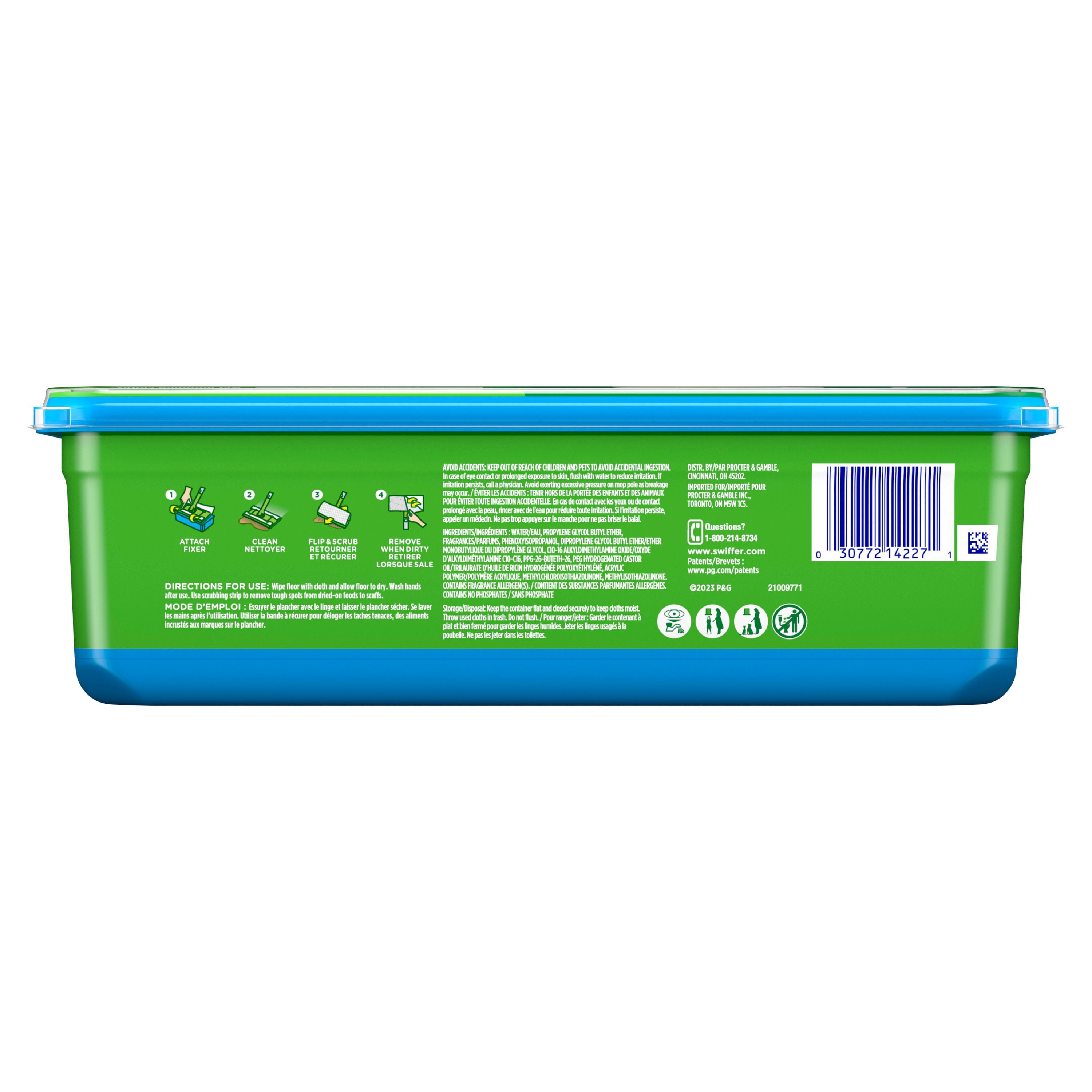 Swiffer Balai + Vadrouille, Linges Humides de Recharge, Nettoyant pour Planchers, Linges de Nettoyage, Lavande, 24 Unités