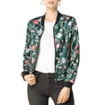 thumbnail image 1 of INSPIRE CHIC Blouson Bomber Court à Imprimés Floraux pour Femme à Col Montant à Fermeture à Glissière, 1 of 4