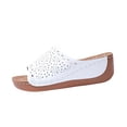 thumbnail image 1 of Womens Low Wedge Sandals Comfortable Dressy Arch Support Slides Orthopedic Sandals Slip On Summer Shoes, 1 of 9