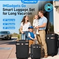 thumbnail image 2 of IMGadgets Go Luggage 3pc Set (Black) | Lightweight & Durable ABS Polycarbonate | 360° 4x Dual Spinner Wheels | TSA-Approved Lock | 3 GPS World Smart Tags | Spacious Design | Retractable Iron Handle, 2 of 9