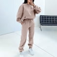 thumbnail image 1 of Ensemble de Deux Pièces pour Femmes 2023 Mode Poche Col Rond Décontracté Manches Longues Chandail en Molleton + Pantalon Ensemble de Sport pour Femmes en Solde, 1 of 5