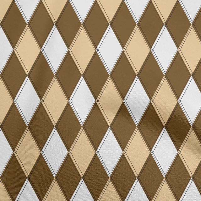 oneOone Rayon Brown Fabric Argyle Fabric For Sewing Printed Craft Fabric By The Yard 56 Inch Wide