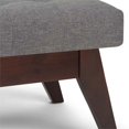 thumbnail image 3 of Draper 40 in W Solid Wood Tufted Ottoman Bench in Slate Grey Linen Look Fabric, 3 of 5