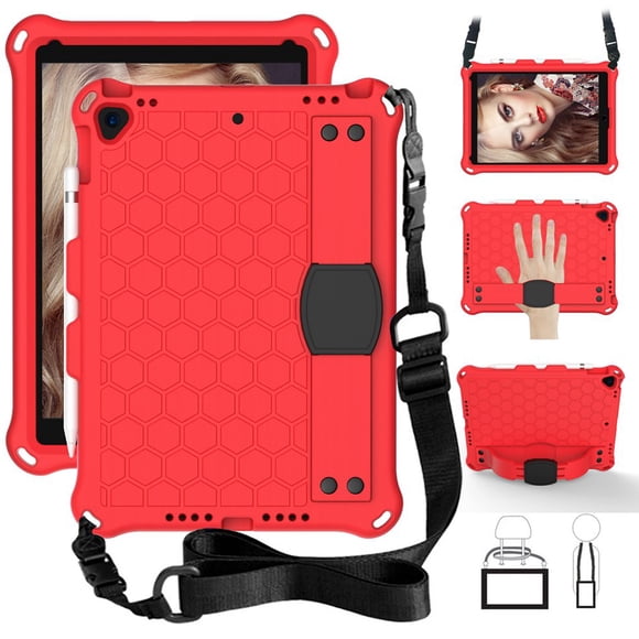 Pour ipad 10.2 Étui 8e A2270 Housse de Tablette pour ipad 10.2 7e Étui pour Enfants pour ipad air 3 10.5 pro 10.5 Étui 9e Gén A2602 + Sangle Rouge ipad 7e A2197 A2198