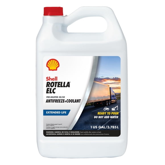 Shell Rotella Extended Life ELC Anti-Freeze + Coolant, Pre-Diluted 50/50 (1 Gallon, Case of 6)