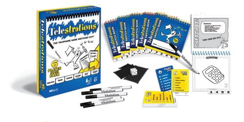 USAOPOLY Telestrations Original 6 Player | Family Board Game | A Fun Family Game for Kids and Adults | Family Game Night Just Got Better | The Telephone Game Sketched Out