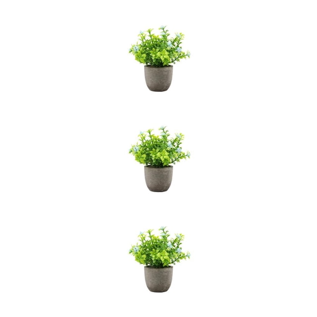 Redempat Plastic Easy To Clean Artificial Succulent Realistic Appearance Long-lasting Durability Eco-friendly blue babysbreath 3Set