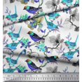 thumbnail image 3 of Soimoi Rayon Fabric Floral & Sparrow Bird Decor Fabric Printed Yard 56 Inch Wide, 3 of 3