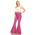 thumbnail image 4 of Feinuhan Jeans à Taille Haute à Pattes d'Éléphant pour Femmes, Rouge Rose, Grand, 4 of 5