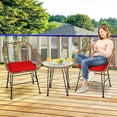 thumbnail image 3 of Gymax 3PCS Rattan Patio Conversation Set Bistro Chat Set w/ Red Cushions, 3 of 10